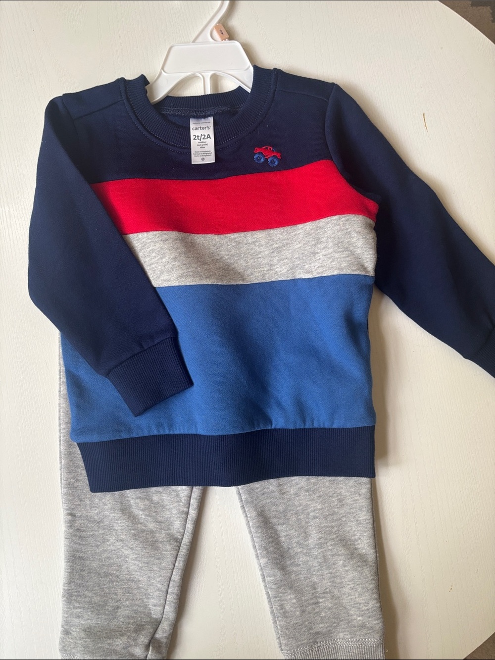 Carter's color block matching sweat set